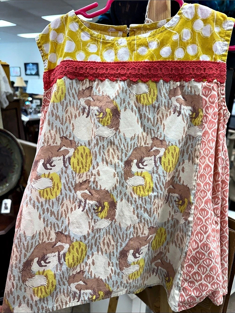 Persnickety Girls Printed Casual Dress in Yellow & Pink